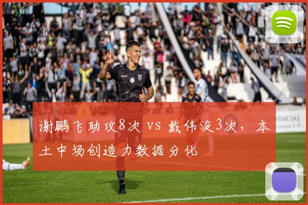 谢鹏飞助攻8次 vs 戴伟浚3次，本土中场创造力数据分化
